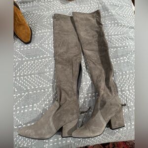 Vicki grey/taupe thigh high boots
